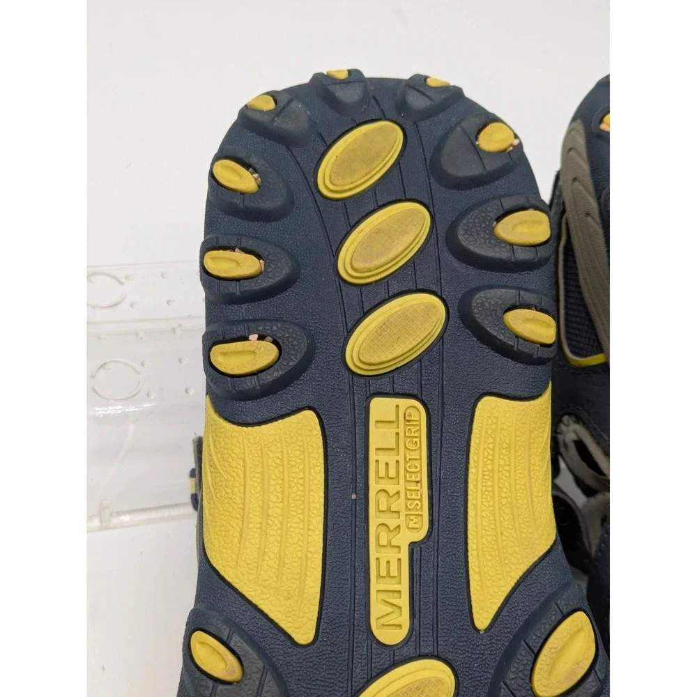 Merrell WaterPro Maipo Sport Sandals Gray Yellow Men's Size 7 Hook Loop Hiking